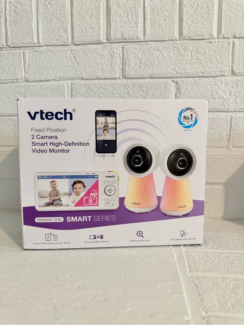 VTech Smart Series 2-Camera HD Video Monitor - Pink/Peach Gradient